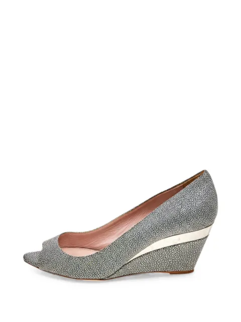 Miu Miu Pre-Owned peep-toe wedge pumps Grey 569815