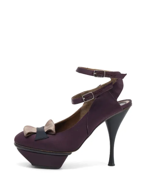Marni Pre-Owned bow-detail buckle-strap heeled sandals Purple 639371