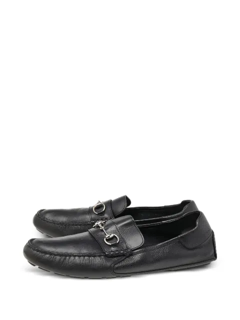 Gucci Pre-Owned Horsebit-detail leather loafers Black 492326