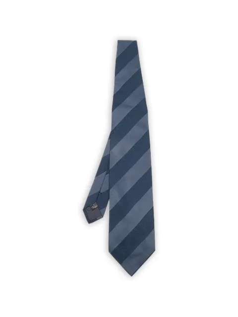 Emporio Armani Pre-Owned striped silk tie Blue 605043