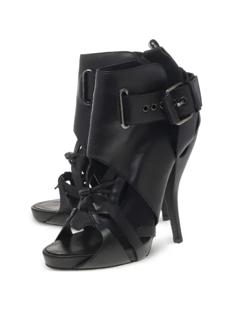 Givenchy Pre-Owned strappy peep-toe ankle boots Black 492843