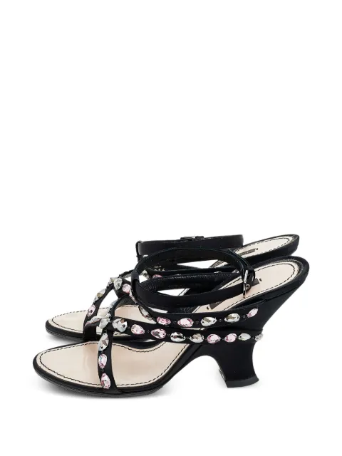 Louis Vuitton Pre-Owned crystal-embellished ankle-strap sandals Black 541149