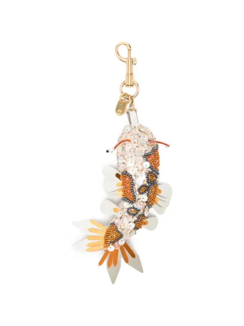 Anya Hindmarch Koi sequin-embellished keyring Neutrals 208567