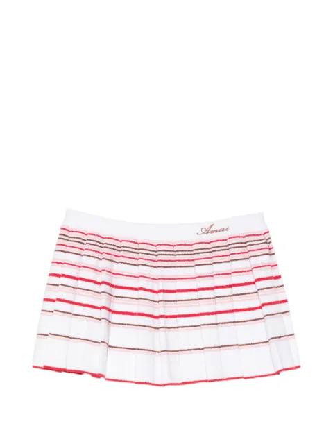 AMIRI striped pleated mini skirt White AWBMSK1035