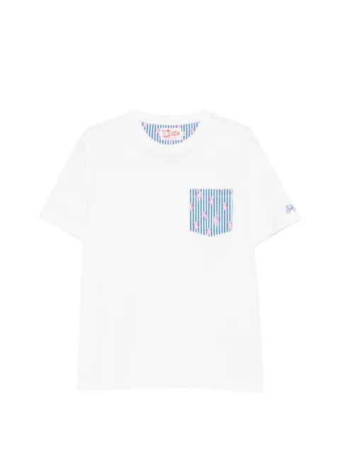 MC2 Saint Barth Blanche monkey-print pocket T-shirt White BLA0001