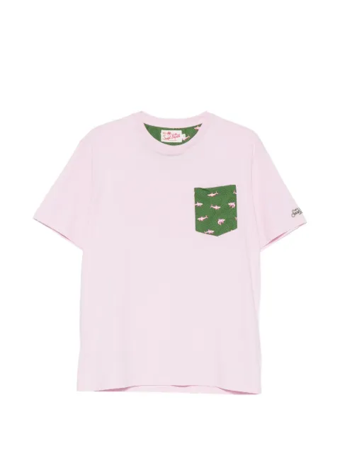 MC2 Saint Barth Blanche shark-print pocket T-shirt Pink BLA0001