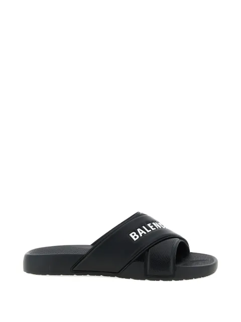 Balenciaga Sporty Pool embossed slides Black 866163W0FPD