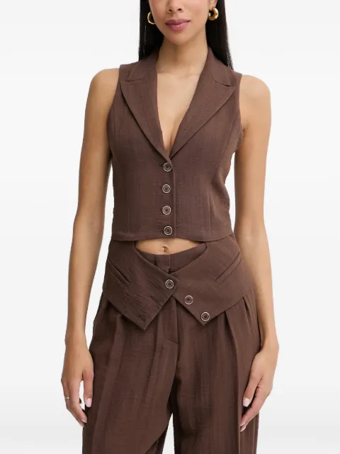 SIMONA CORSELLINI peaked-lapel button-up vest Brown P26CPTO00201