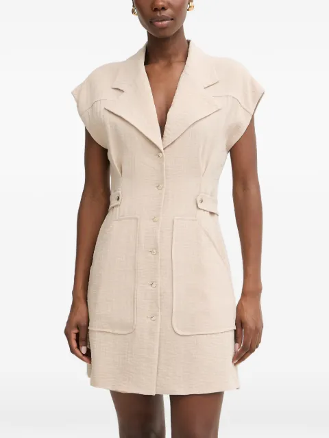 SIMONA CORSELLINI button-up notched-lapels dress Neutrals P26CPAB02201