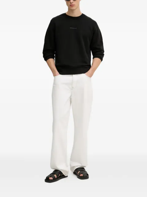 Trussardi logo-print crew-neck sweater Black G8238000121N