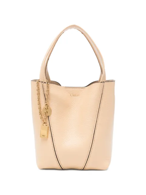 Chloé small ring-detail leather rtote bag Neutrals CH25SS812N84