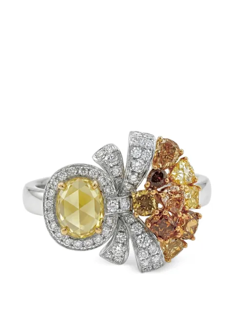 HYT Jewelry bow diamond ring Silver R1386HR