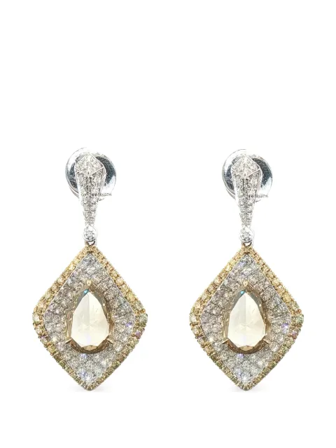 HYT Jewelry diamond drop earrings Silver E486HR