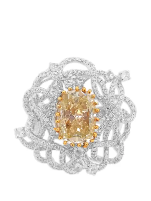 HYT Jewelry floral diamond ring Silver HYTR06