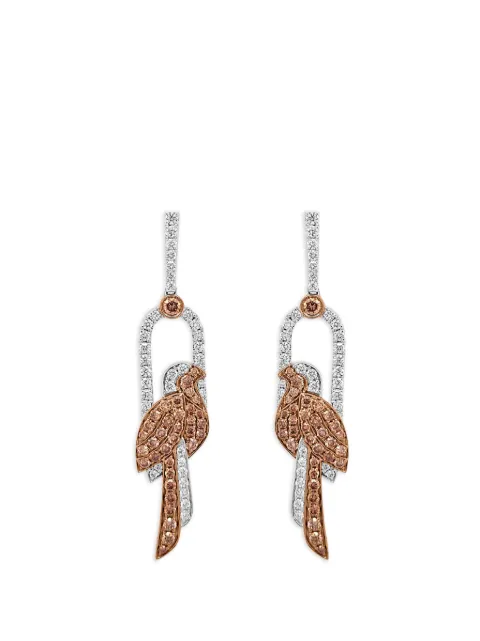 HYT Jewelry bird diamond drop earrings Silver E352HR1