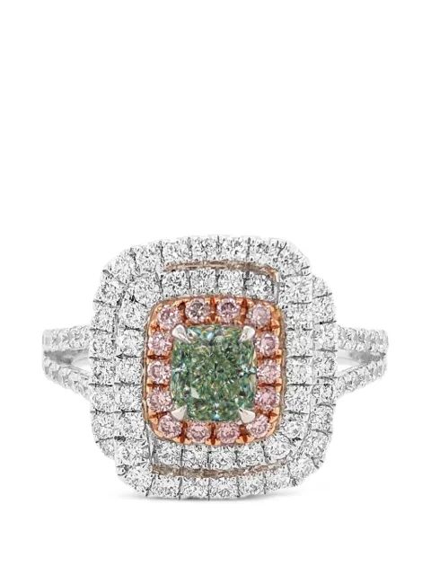 HYT Jewelry square-design diamond ring Silver R305HR