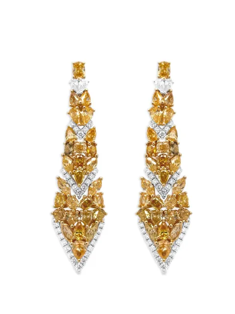 HYT Jewelry geometric diamond drop earrings Silver E384HR