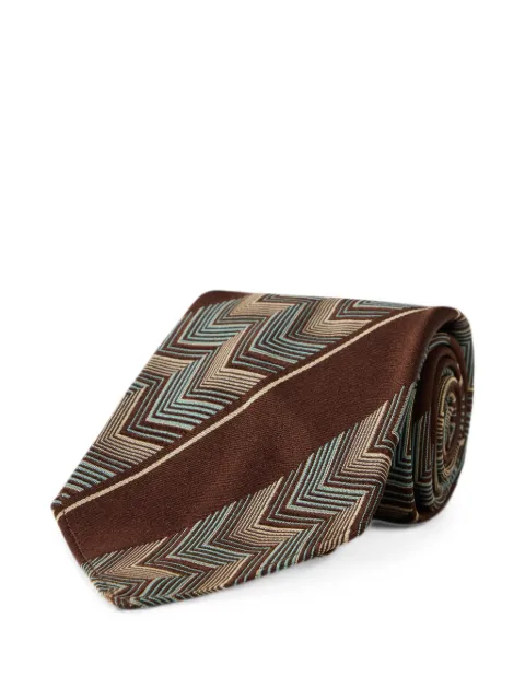 Ralph Lauren RRL chevron-pattern silk tie Brown 782P14655
