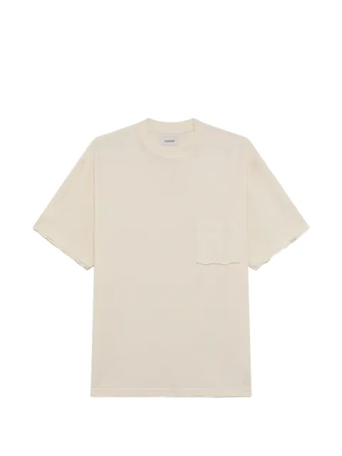 AMISH chest-pocket raw-edge T-shirt Neutrals AMU160CR72