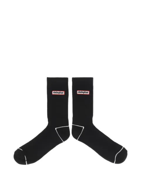 RRR123 logo-patch ribbed socks Black RVTNSK00BLACK
