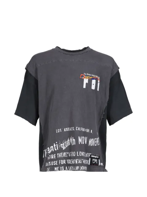 RRR123 Moda Apocrypha Quad Tee distressed layered-effect T-shirt Black MDAQSS00BLK