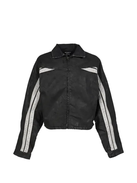 RRR123 Trappist Trucker side-stripe zip-up jacket Black TRPTJK00
