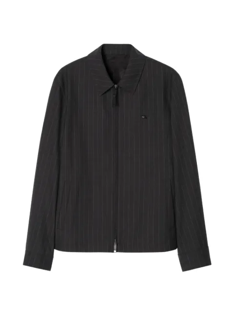 Burberry pinstriped wool Bloomsbury harrington jacket Grey 8125777
