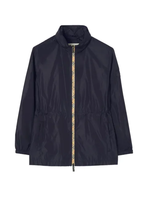 Burberry short Checker-tape nylon parka Blue 8130388