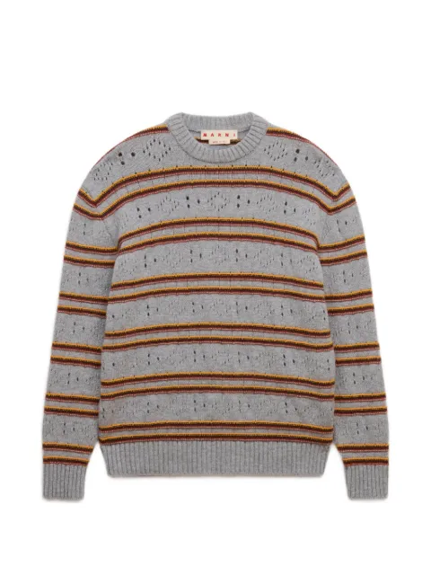 Marni gray cashmere jumper with openwork knit Grey GCMG0495Q0UFX330STN38