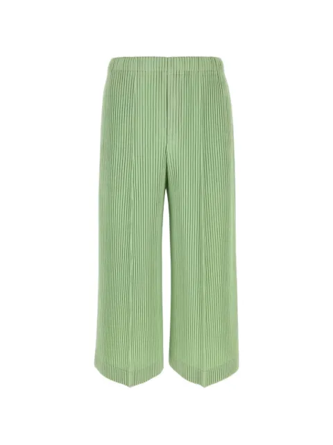 Homme Plissé Issey Miyake pleated cropped trousers Green HP66JF255