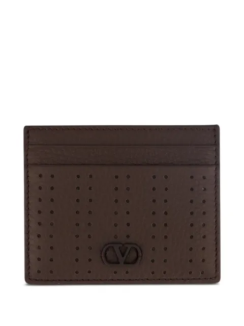 Valentino Garavani VLogo perforated wallet Brown YP0AP4JCD
