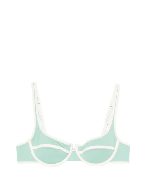 MC2 Saint Barth Amira underwired-cups contrast-trim bikini top Green AMIR003