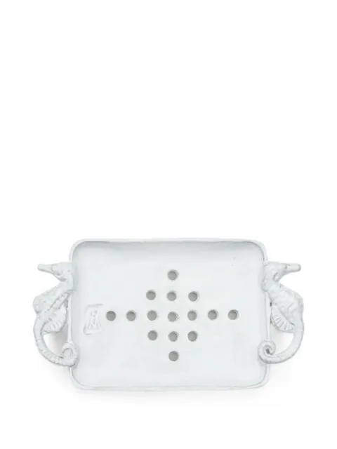 Astier De Villatte Seahorse ceramic soap dish White PSVHPP1