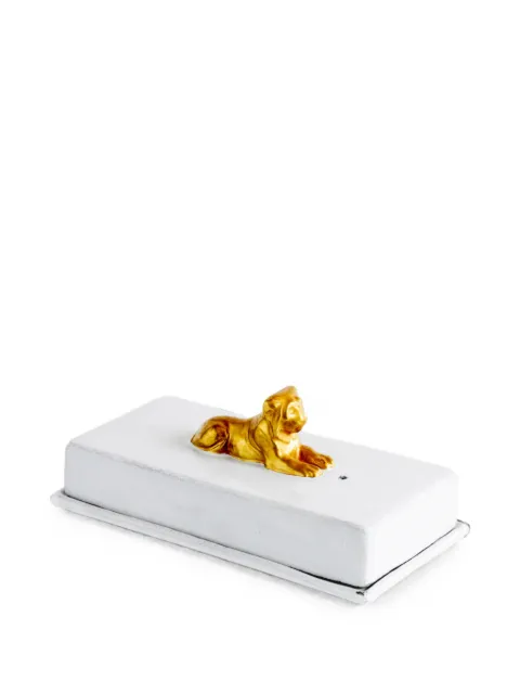 Astier De Villatte Lion-detail incense burner White BTELIO3D