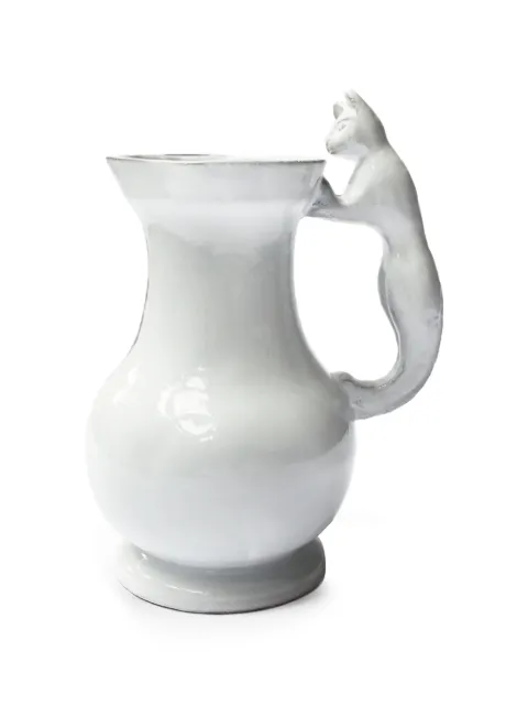 Astier De Villatte golden-eyed cat-handle pitcher White VSESTK12D