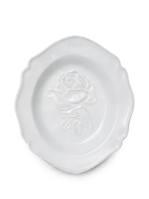 Astier De Villatte Fleurs rose-embossed soup plate White ASCFLR3