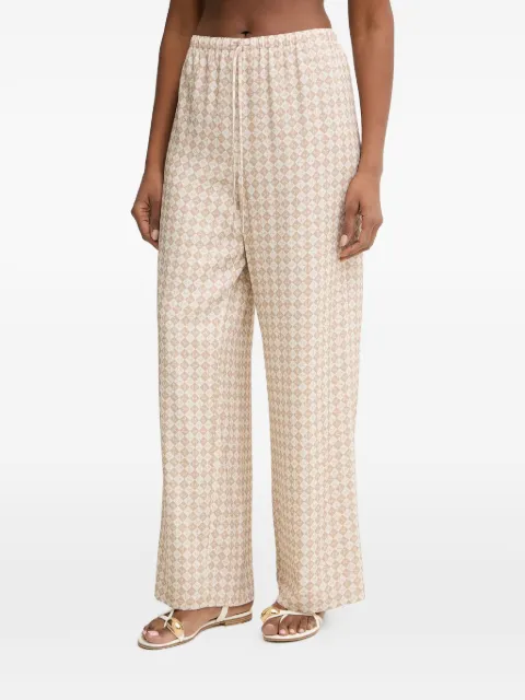 Trussardi check-pattern drawstring-waist trousers Neutrals P271A102395N