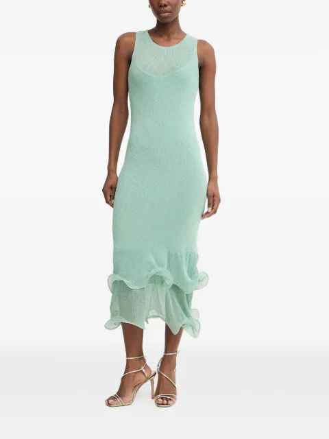 SIMONA CORSELLINI ruffled-trim knit dress Green P26CPABO0601