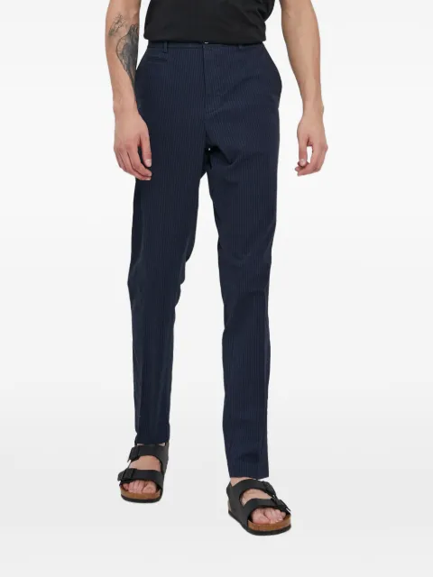 Sisley pinstripe-pattern chinos Blue 4ZW455E69