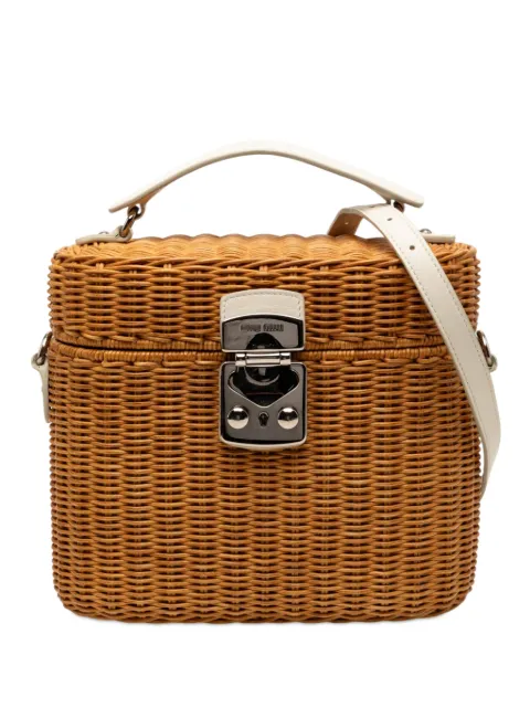 Miu Miu Pre-Owned 2010-2026 Wicker Top Handle Bag satchel Brown G6TJP8C7MOZ36TTS
