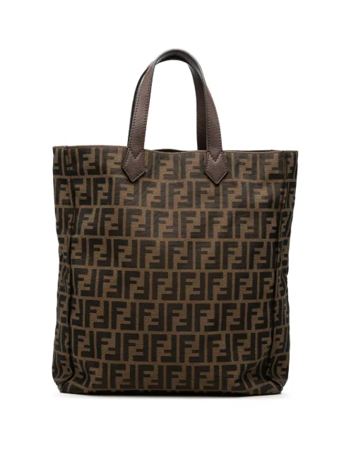 Fendi Pre-Owned 2010-2026 Zucca Canvas Vertical Shopping tote bag Brown 4EAZ5KEON3GMC2WM