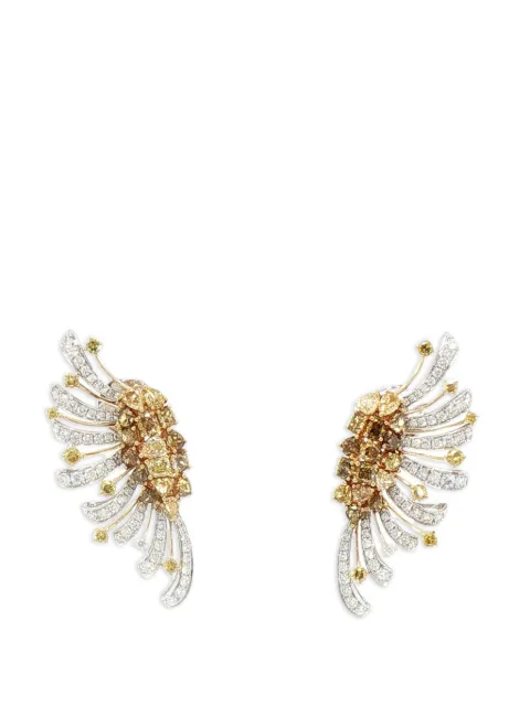 HYT Jewelry fan diamond earrings Silver E471HR