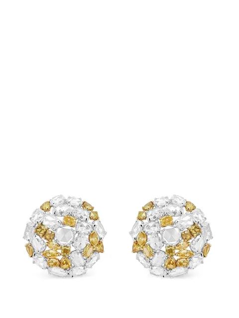 HYT Jewelry rose-motif diamond earrings Silver E305HR