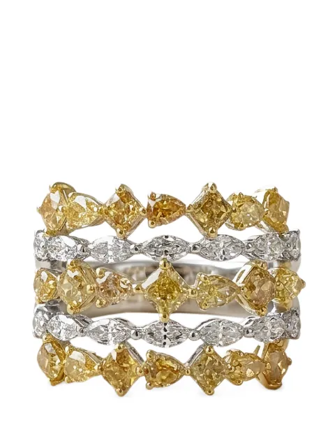 HYT Jewelry multi-band diamond ring Gold R1273HR