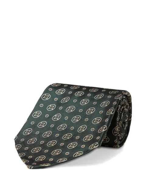 Ralph Lauren RRL geometric-print silk tie Green 782P14653