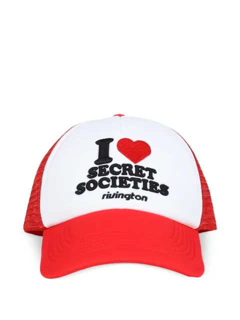 RRR123 Secret Societies Trucker logo-embroidered mesh-panel cap Red SECSHA96WHTRED