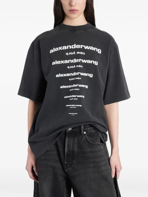 Alexander Wang gradient logo-print T-shirt Black UCC3261924