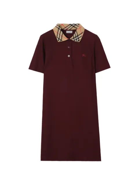 Burberry check-collar cotton polo shirt dress Red 8128027