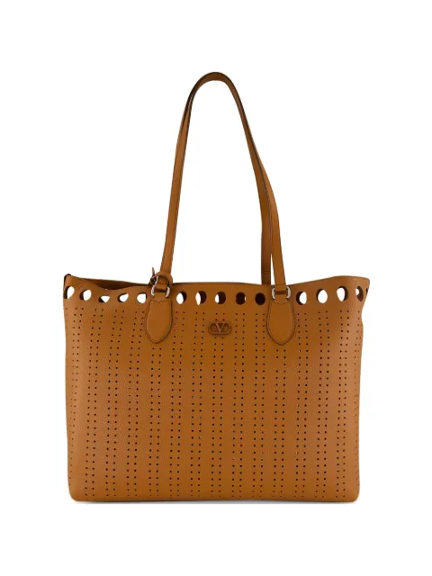 Valentino Garavani perforated leather tote bag Brown YB0T60EGL