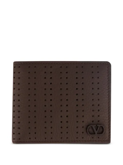 Valentino Garavani VLogo perforated wallet Brown YP0AP3JCD